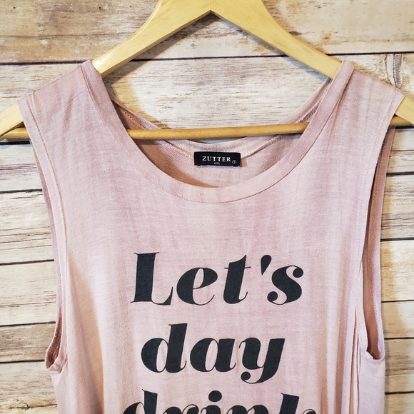 Zutter Pink Tie Dye Lets Day Drink Tank Top Size Small - Picture 2 of 7